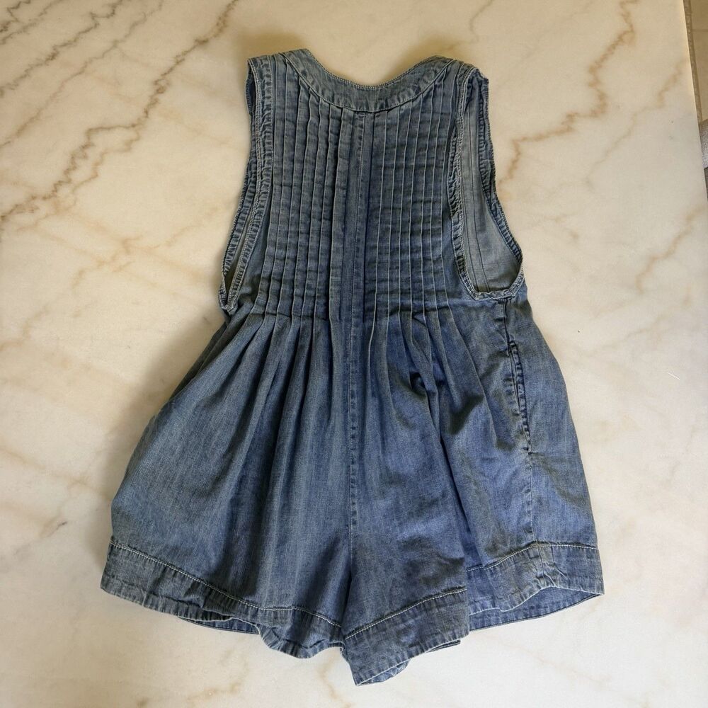 FREE PEOPLE | 100% Cotton Webster Soft Flowy Denim Romper • SZ Small - Picture 3 of 5